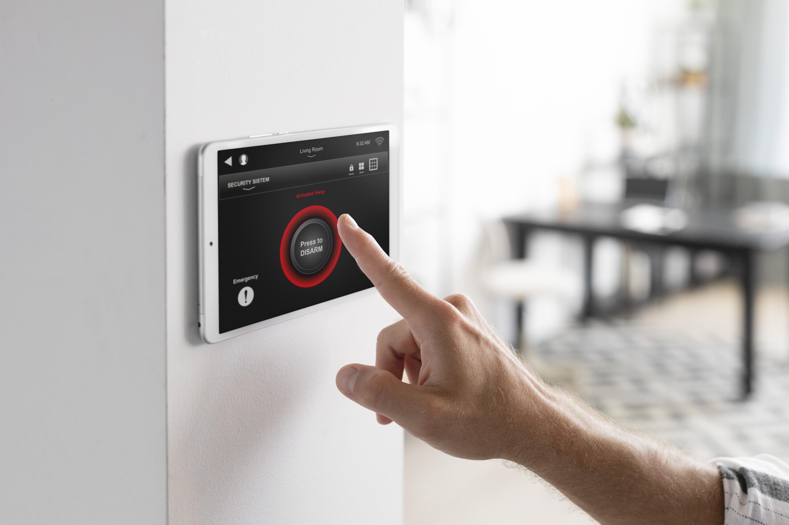 man using tablet his smart home
