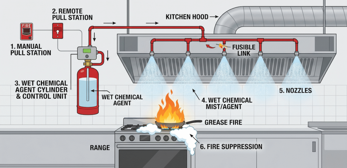 wet chemical fire suppression